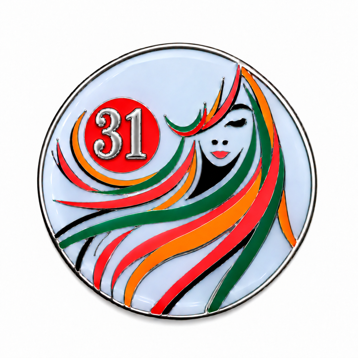 Sober Woman Glow-in-the-Dark AA Coin — 31 Years, corrected front