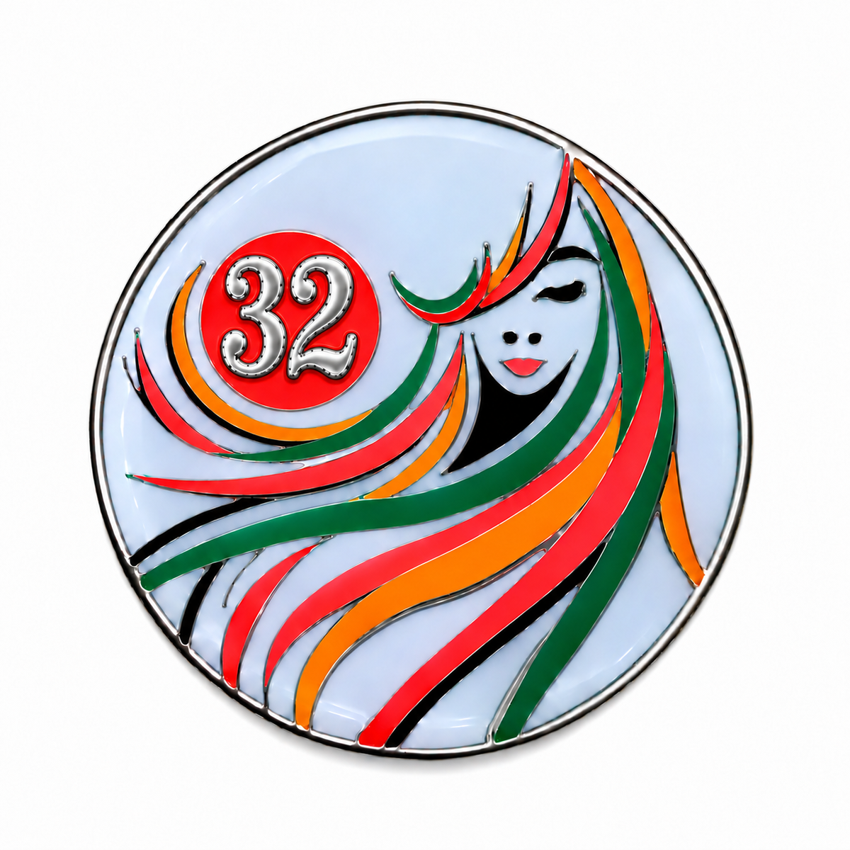 Sober Woman Glow-in-the-Dark AA Coin — 32 Years, corrected front