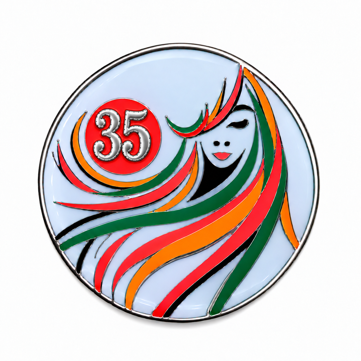 Sober Woman Glow-in-the-Dark AA Coin — 35 Years, corrected front