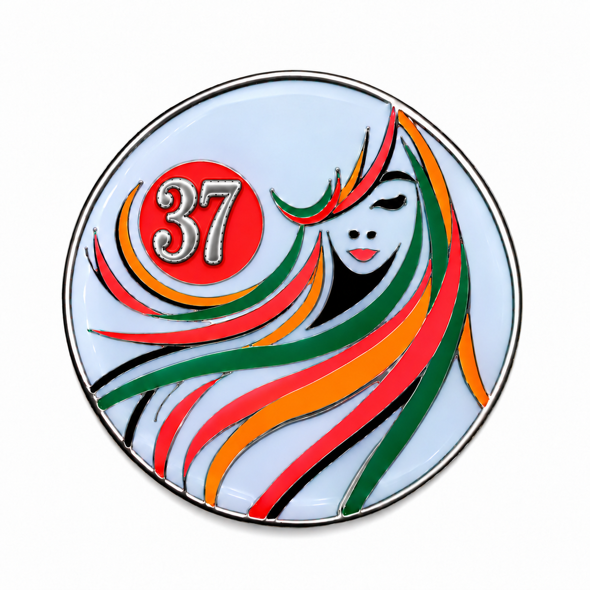 Sober Woman Glow-in-the-Dark AA Coin — 37 Years, corrected front