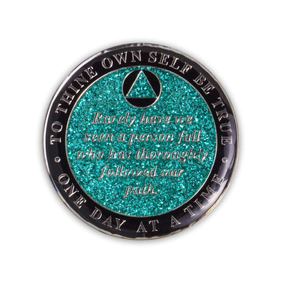 Aqua Glitter Founders Triplate AA Chips