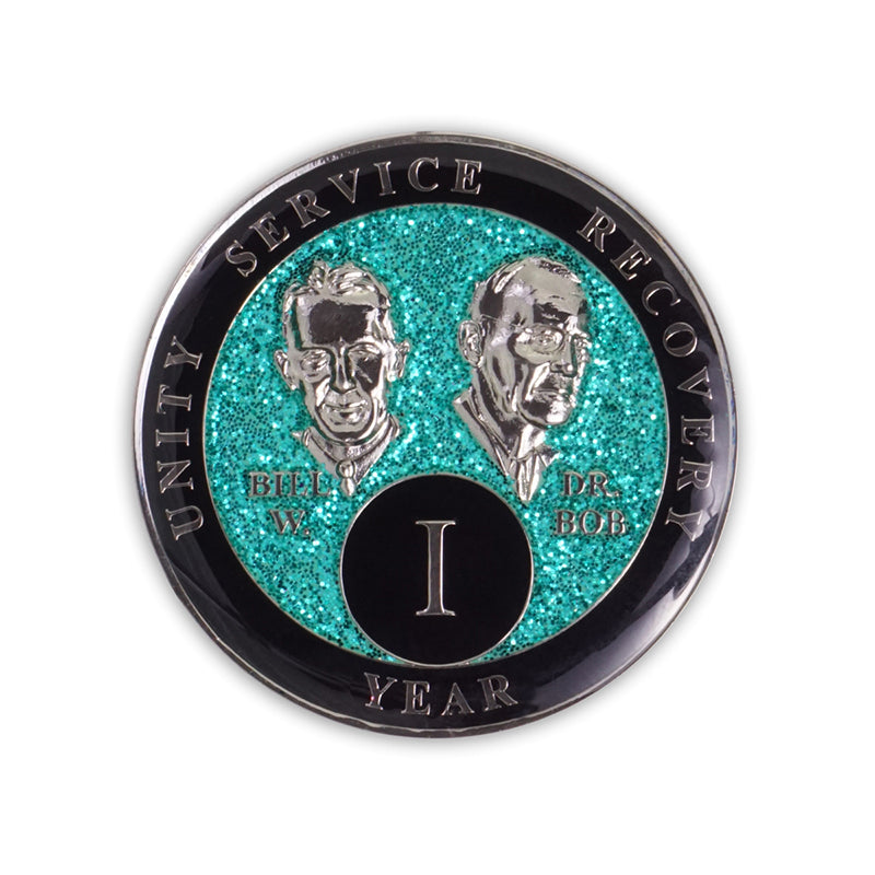 Aqua Glitter Founders Triplate AA Chips
