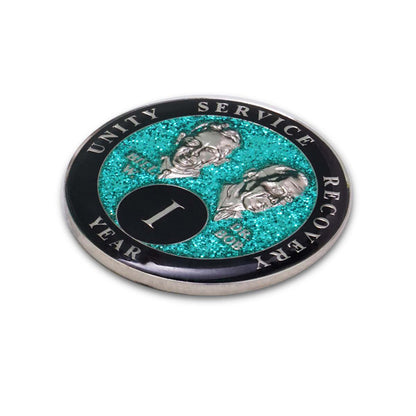 Aqua Glitter Founders Triplate AA Chips