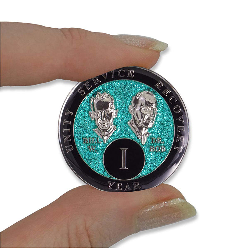 Aqua Glitter Founders Triplate AA Chips