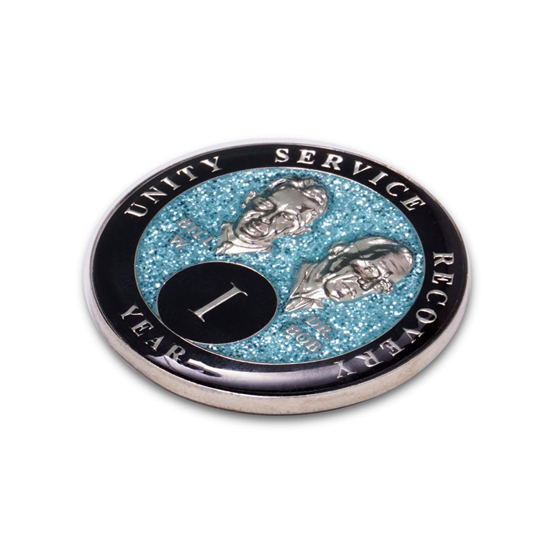 Blue Glitter Founders Triplate AA Chips
