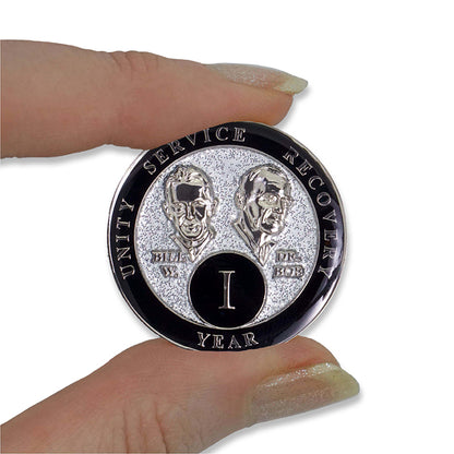 Silver Glitter Founders Triplate AA Chips