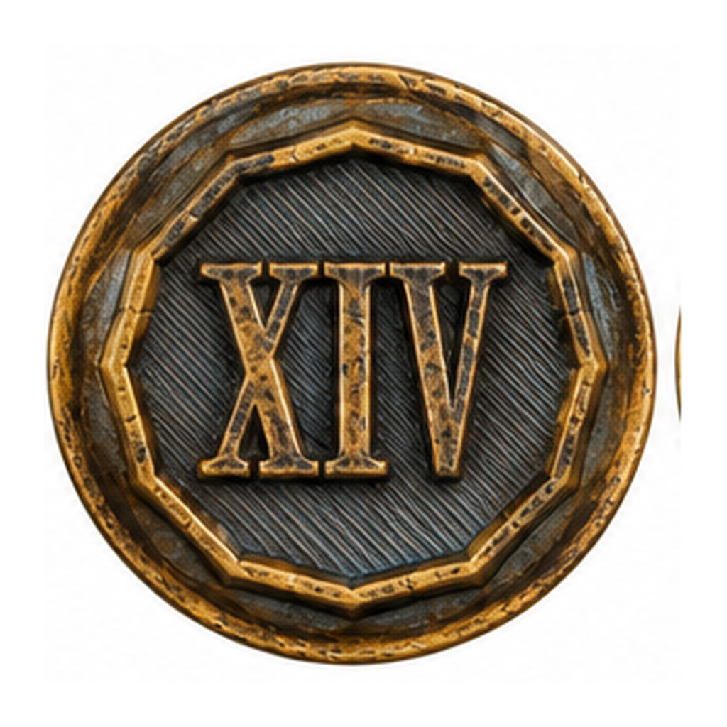 Anniversary Year Center 14 Years (XIV)