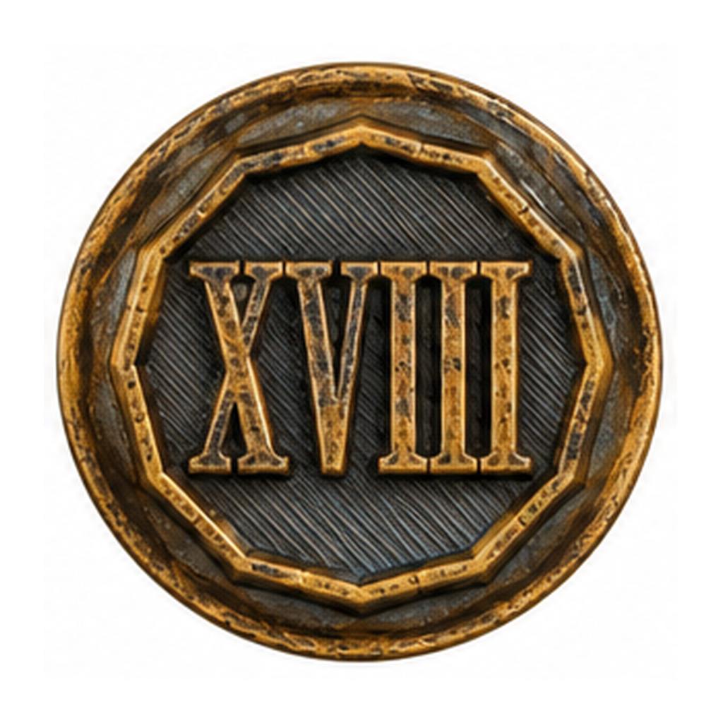 Anniversary Year Center 18 Years (XVIII)