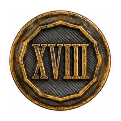 Anniversary Year Center 18 Years (XVIII)