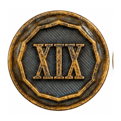 Anniversary Year Center 19 Years (XIX)