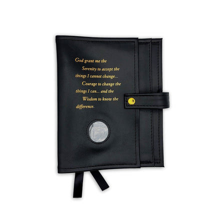 Double Big Book Cover W/Serenity Prayer and Coin Holder