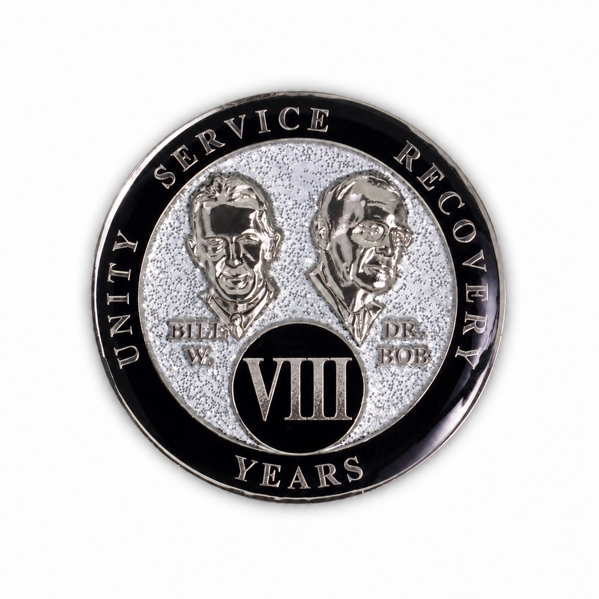 Silver Glitter Founders Triplate AA Chip - 8 Years