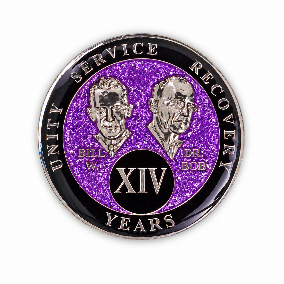 Purple Glitter Founders Triplate AA Chip - 14 Years