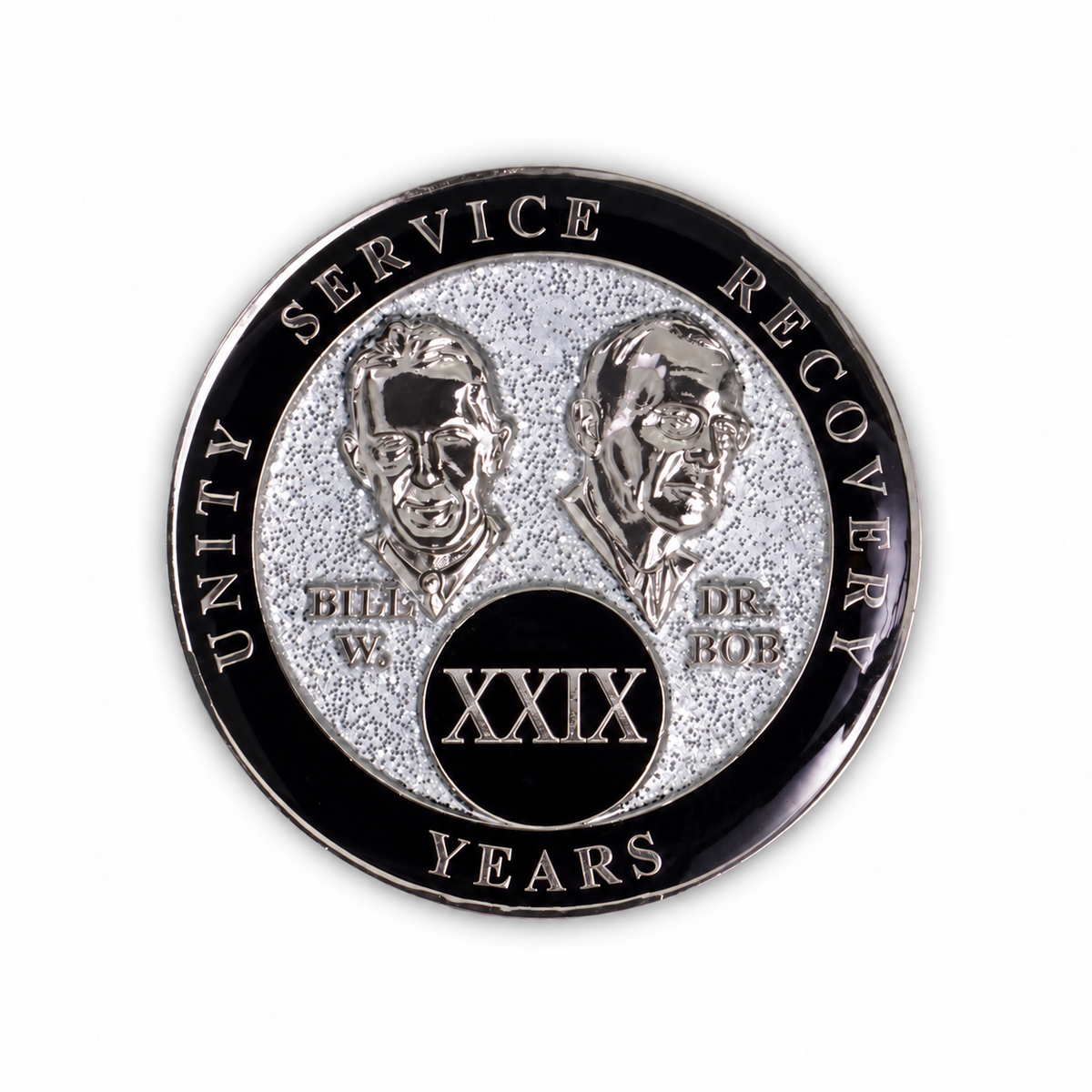 Silver Glitter Founders Triplate AA Chip - 29 Years