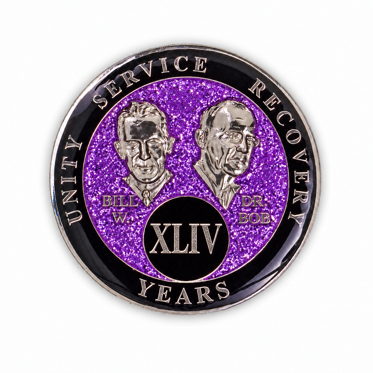 Purple Glitter Founders Triplate AA Chip - 44 Years