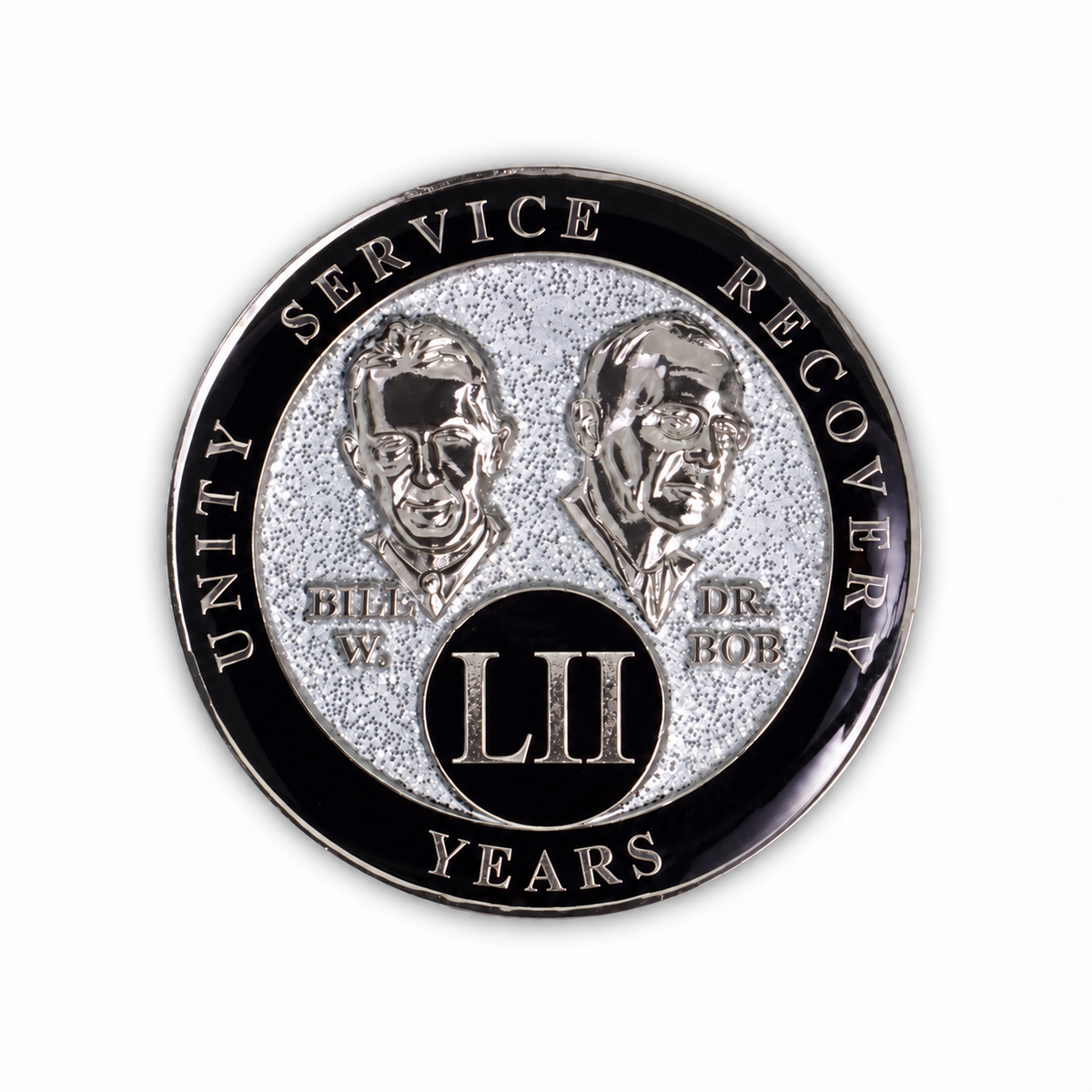 Silver Glitter Founders Triplate AA Chip - 52 Years