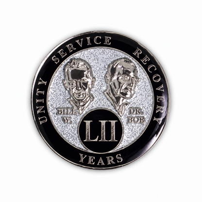 Silver Glitter Founders Triplate AA Chip - 52 Years