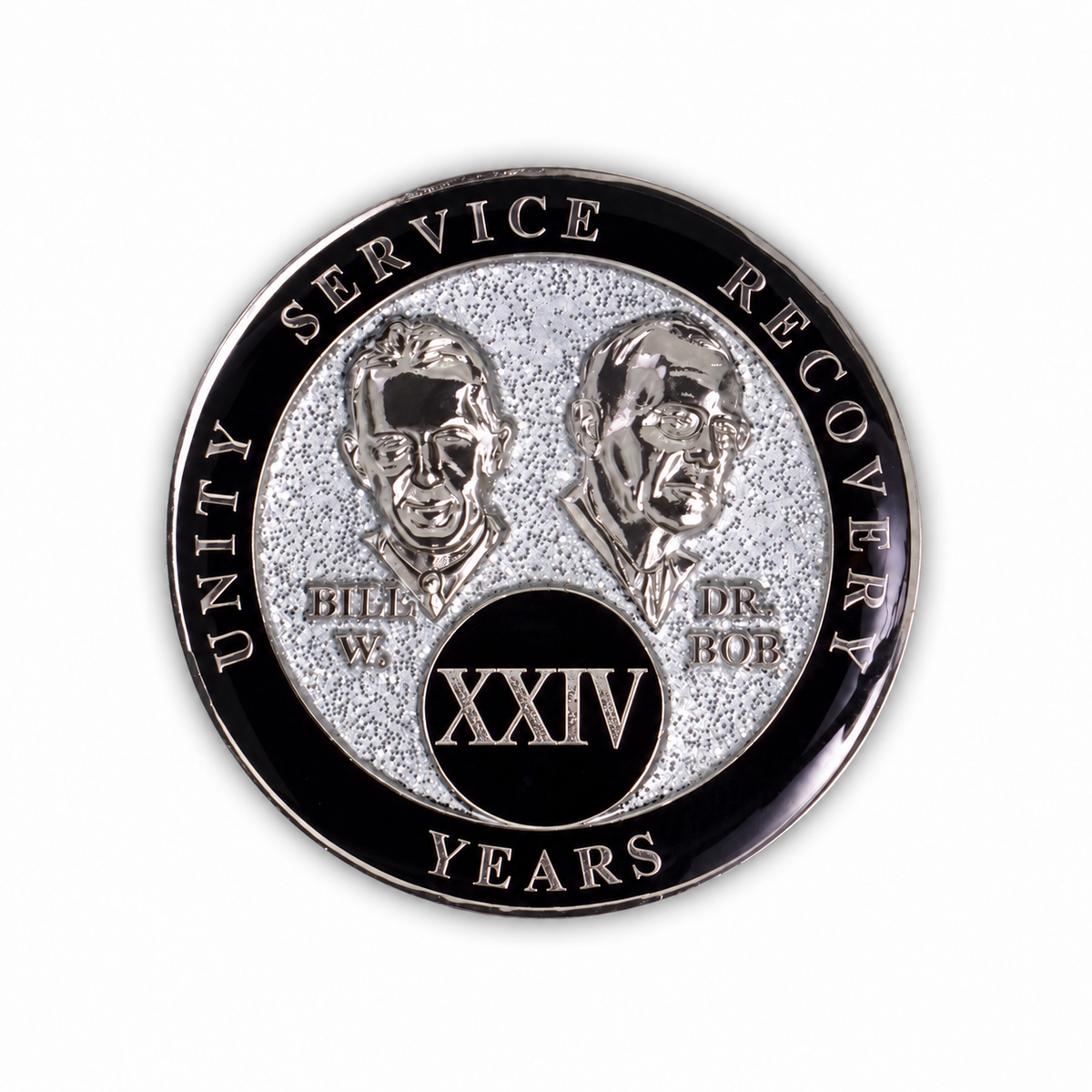 Silver Glitter Founders Triplate AA Chip - 24 Years