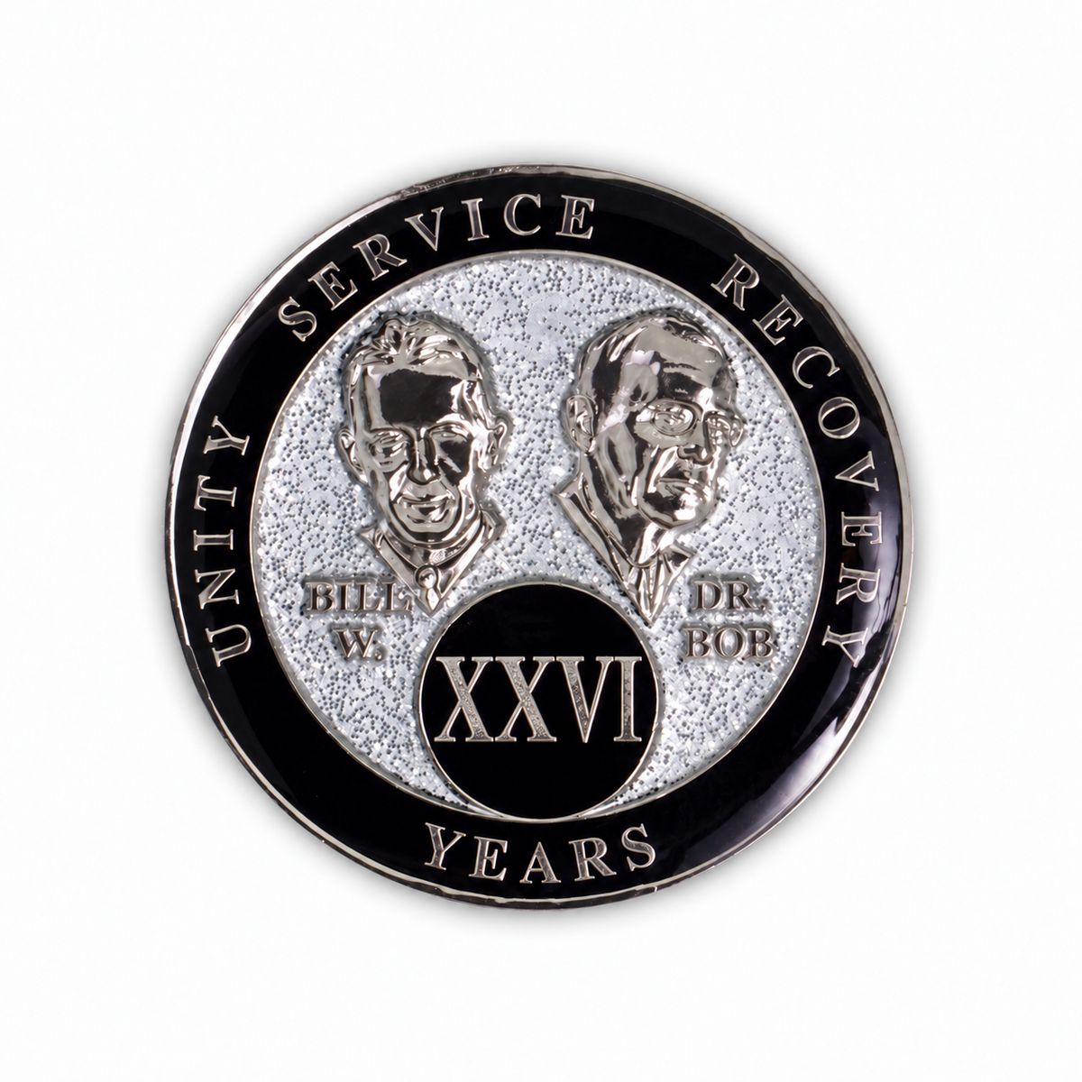 Silver Glitter Founders Triplate AA Chip - 26 Years