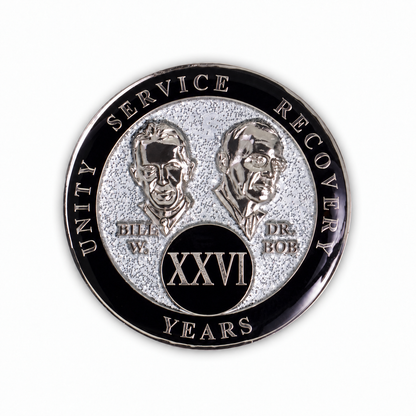 Silver Glitter Founders Triplate AA Chip - 26 Years