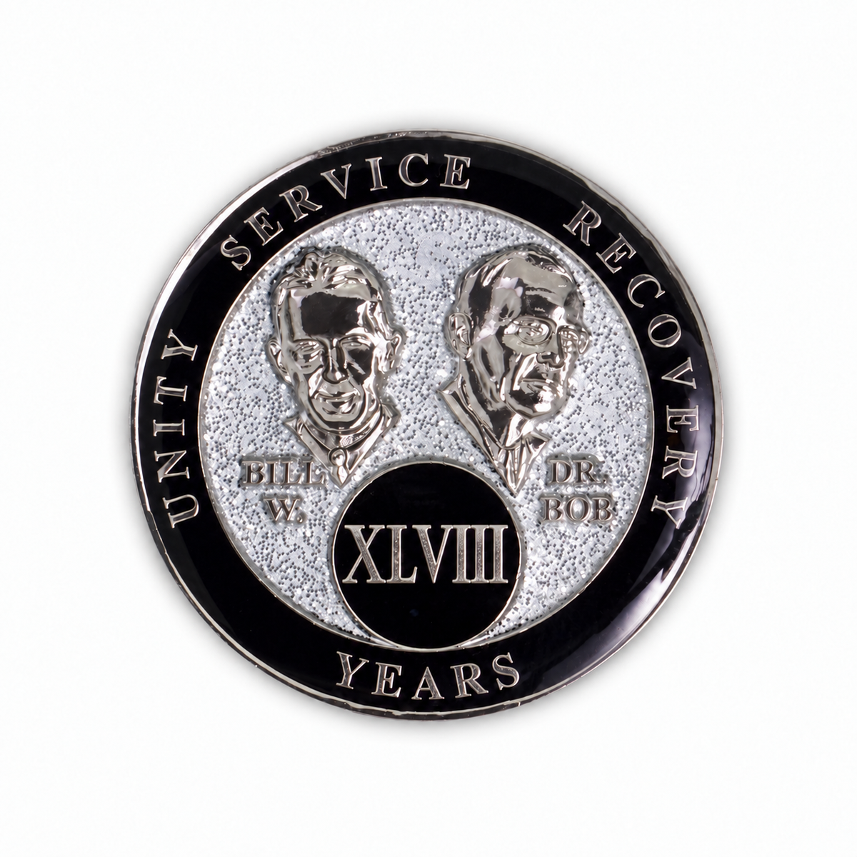 Silver Glitter Founders Triplate AA Chip - 48 Years