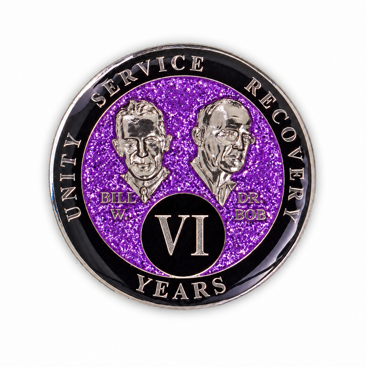 Purple Glitter Founders Triplate AA Chip - 6 Years