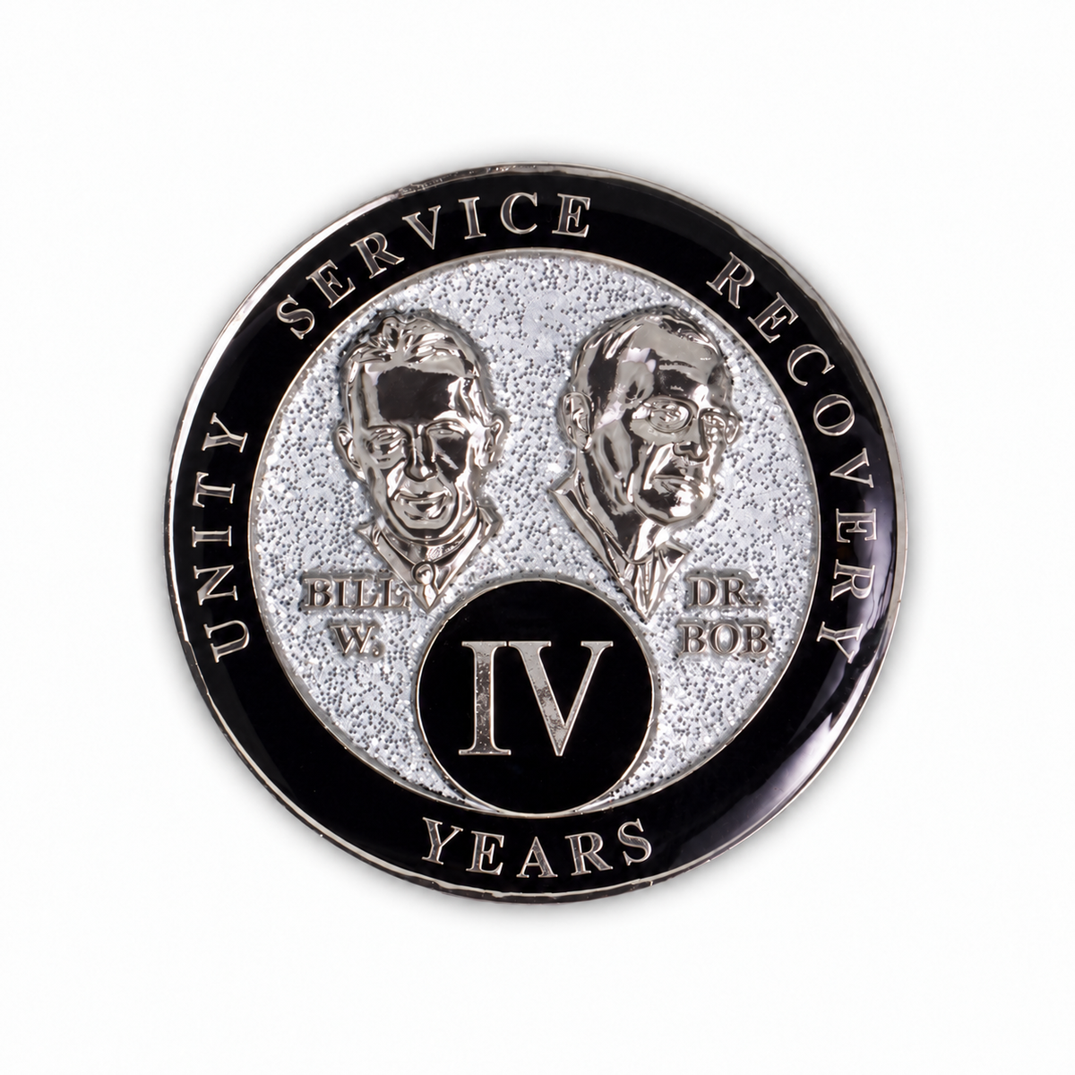Silver Glitter Founders Triplate AA Chip - 4 Years