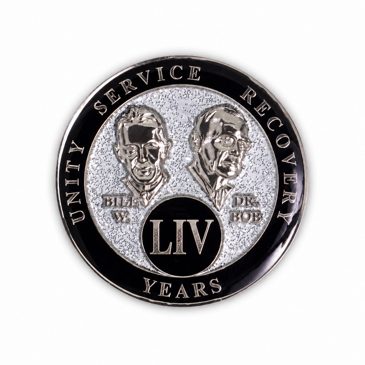 Silver Glitter Founders Triplate AA Chip - 54 Years