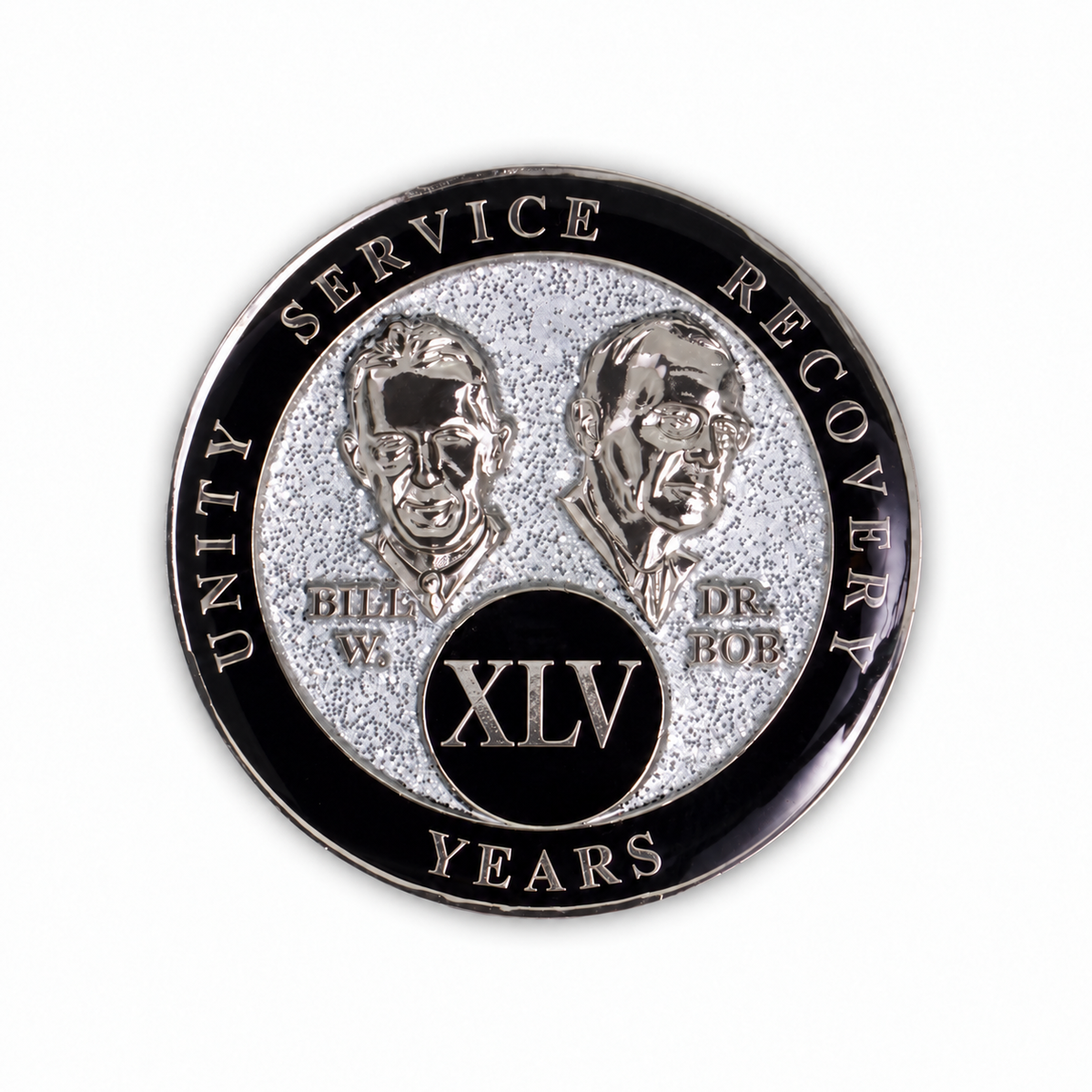 Silver Glitter Founders Triplate AA Chip - 45 Years