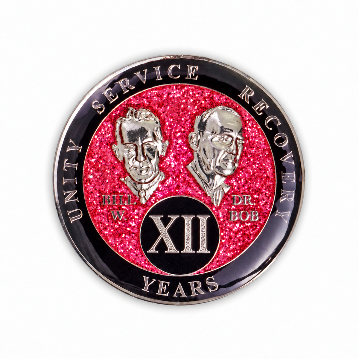 Pink Glitter Founders Triplate AA Chip - 12 Years