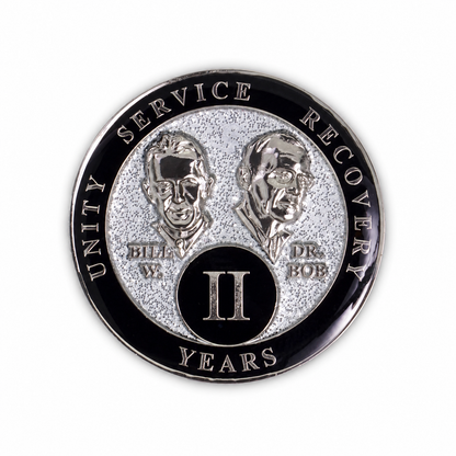 Silver Glitter Founders Triplate AA Chip - 2 Years
