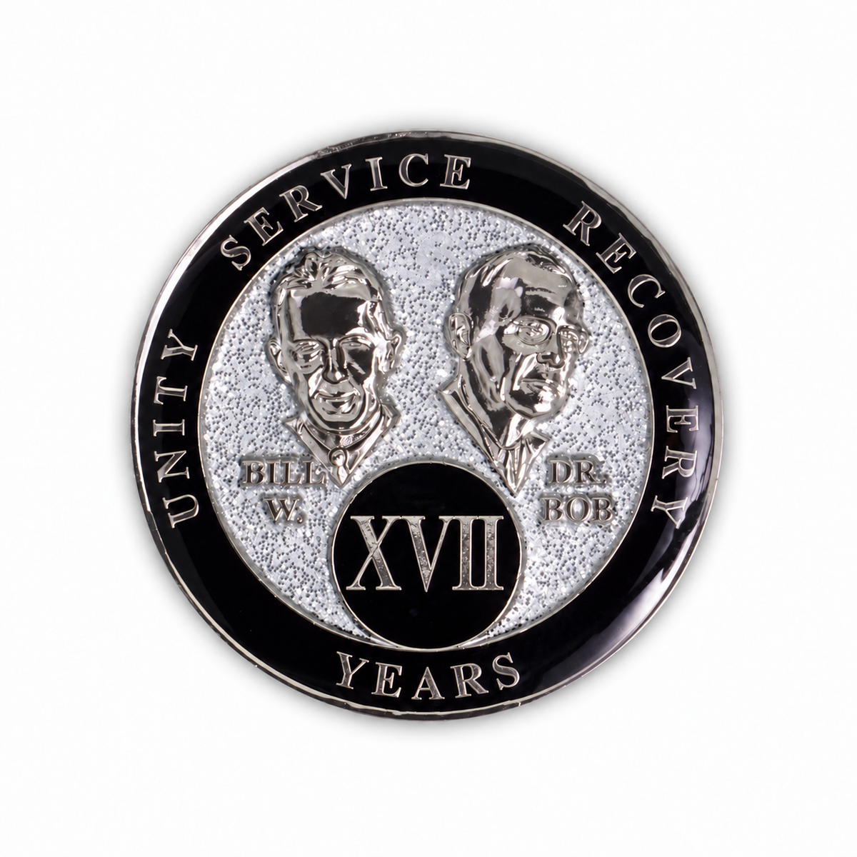 Silver Glitter Founders Triplate AA Chip - 17 Years