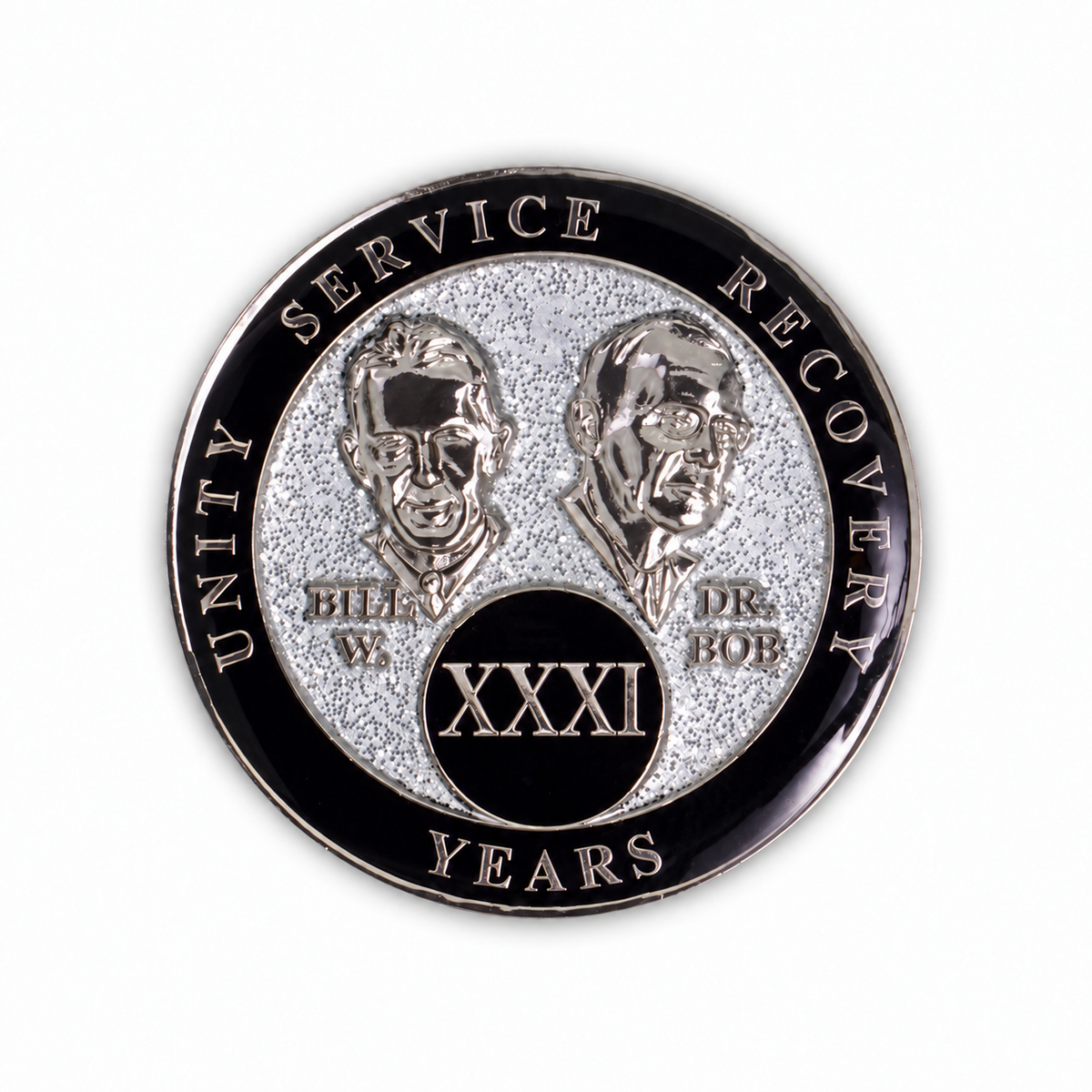 Silver Glitter Founders Triplate AA Chip - 31 Years