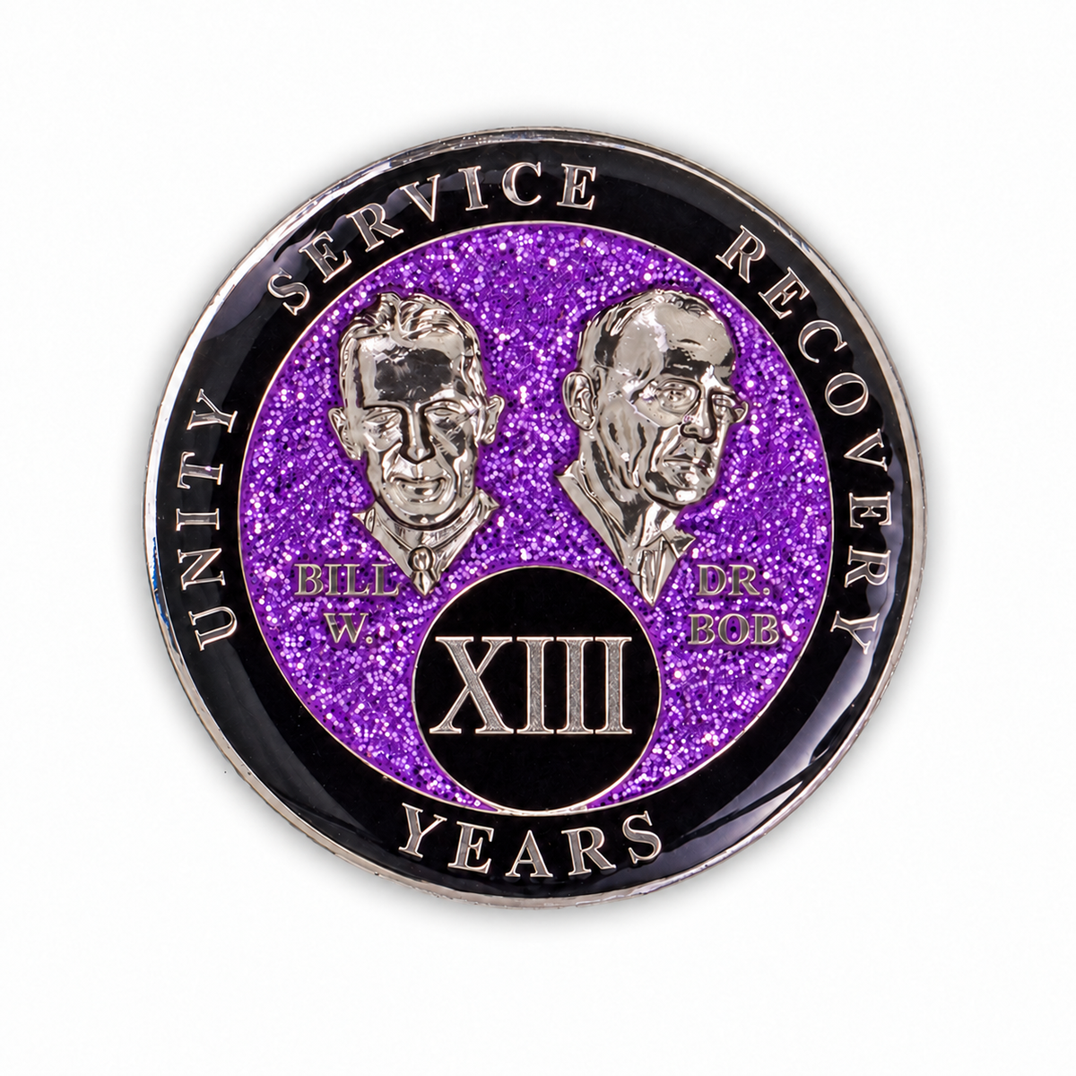 Purple Glitter Founders Triplate AA Chip - 13 Years
