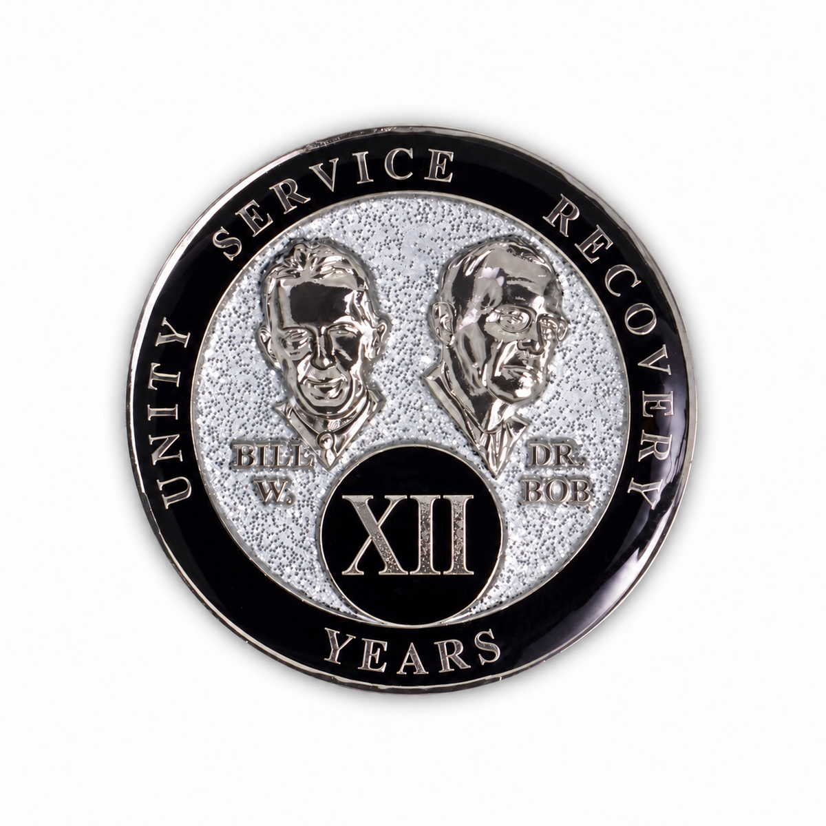 Silver Glitter Founders Triplate AA Chip - 12 Years