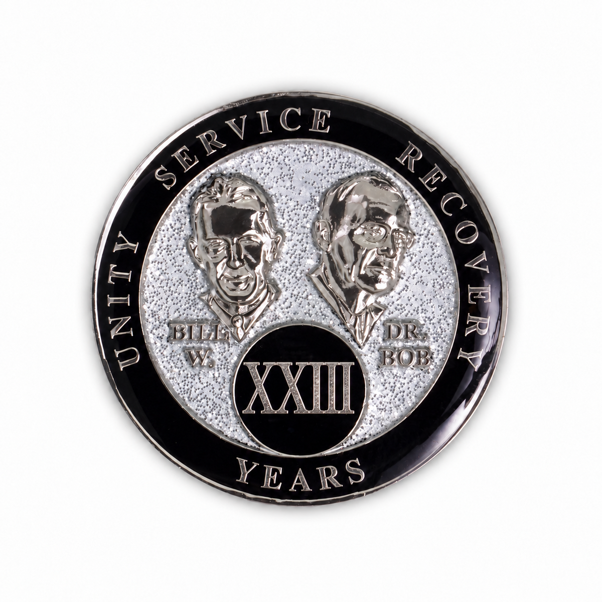Silver Glitter Founders Triplate AA Chip - 23 Years