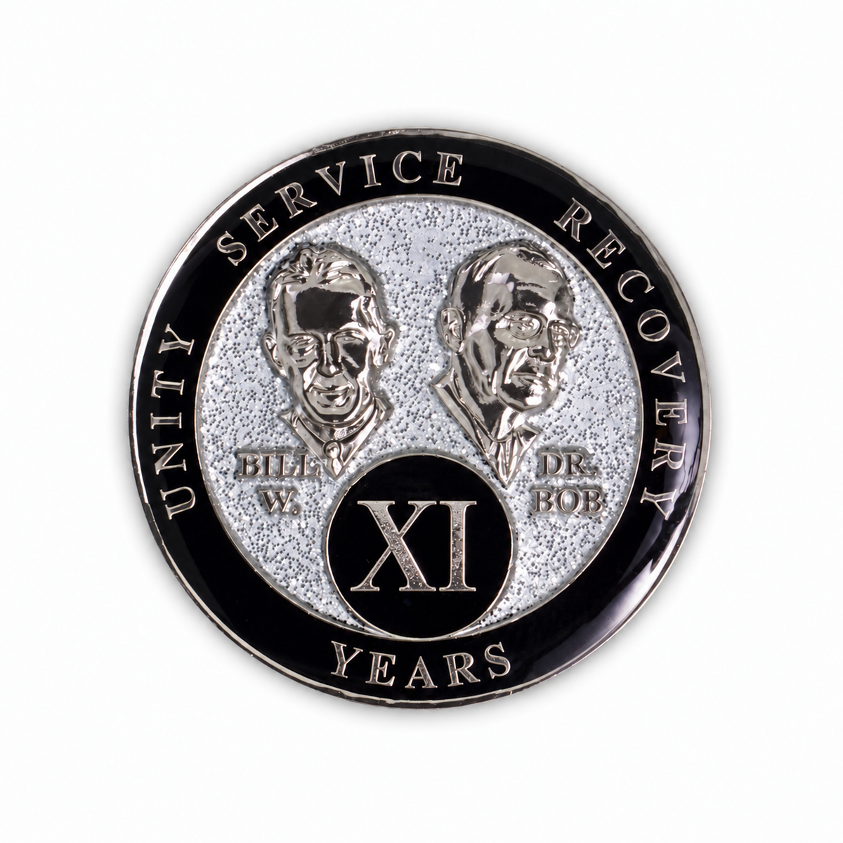 Silver Glitter Founders Triplate AA Chip - 11 Years