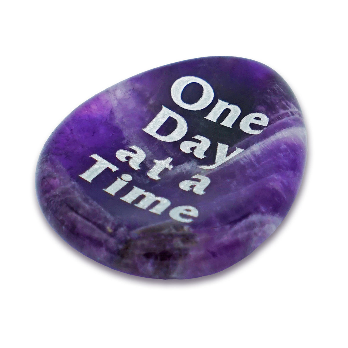 Amethyst One Day at a Time Sobriety Stone