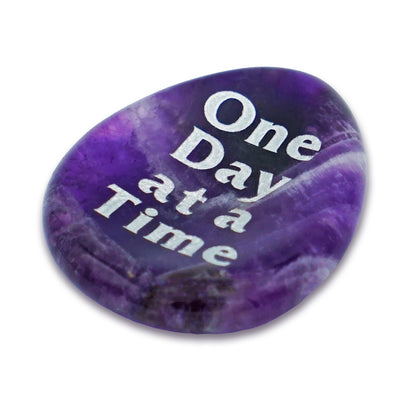 Amethyst One Day at a Time Sobriety Stone