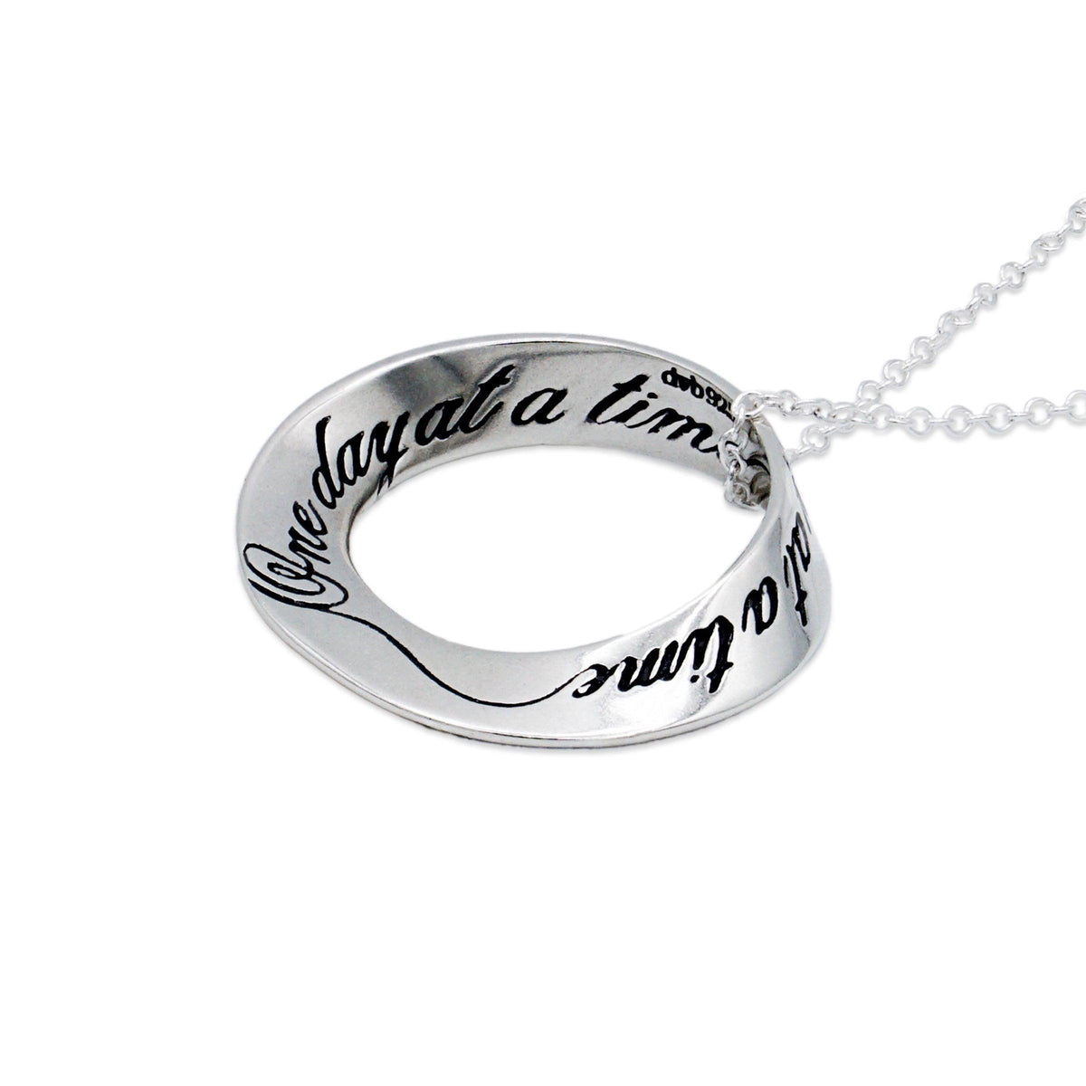 One Day At A Time Mobius Sterling Silver AA Necklace - The Token Shop