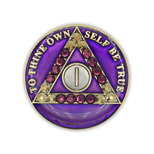 Crystallized Purple Triplate AA Chips - The Token Shop