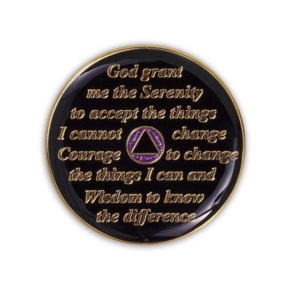 Purple Glitter Triplate AA Chips - The Token Shop