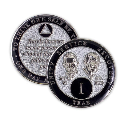 Silver Glitter Founders Triplate AA Chips - The Token Shop